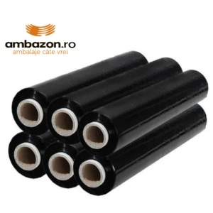 6 buc Folie Stretch manual NEGRU - 2.7 kg / rola 500 mm , 23 µm
