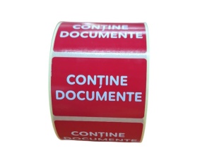 1000 buc Rola cu eticheta " CONTINE DOCUMENTE" 60 x 40 autoadezive - Img 1