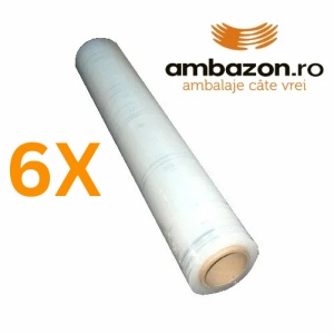 6 buc Folie Stretch manual Transparent - 3kg brut / rola 500 mm , 23 µm