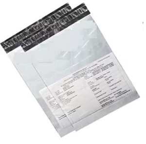 100 buc pungi curierat cu AWB (tip A4 + ) 225 x 325 mm + 50 mm clapeta cu buzunar AWB - Img 3