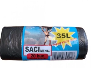 100 buc saci menajeri 35L - negri - 20 buc x 5 role