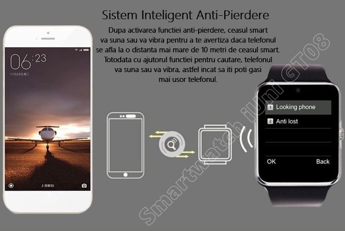 ceas smartwatch cu telefon GT08 Plus-12