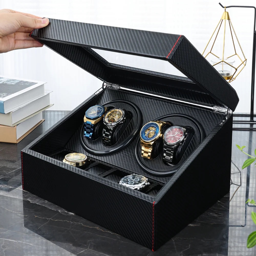 SASH！ Cutie intors ceasuri iUni, Watch Winder 4 + 6 spatii