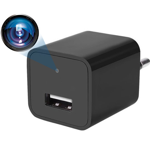 Зарядно iUni SpyCam IP24, Full HD Шпионска камера, Wi-Fi, P2P, Непрекъснато захранване