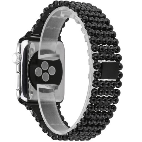 Каишка iUni Luxury за Apple Watch 1/2/3/4/5/6/7 38 мм Стомана Черен