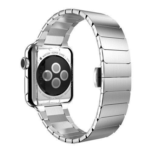 Apple Watch 1/2/3/4/5/6/7 44 mm rozsdamentes acél szíj iUni Ezüst Link Bracelet