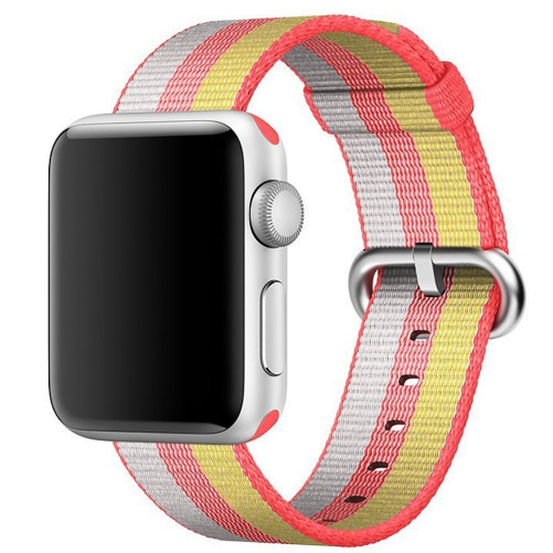 Apple Watch 1/2/3/4/5/6/7 szíj 40 mm iUni szövött heveder, Nylon, Szivárvány