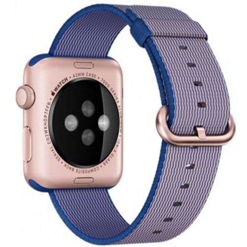 Apple Watch 1/2/3/4/5/6/7 szíj 42 mm iUni szövött heveder, nylon, Elektromos Lila