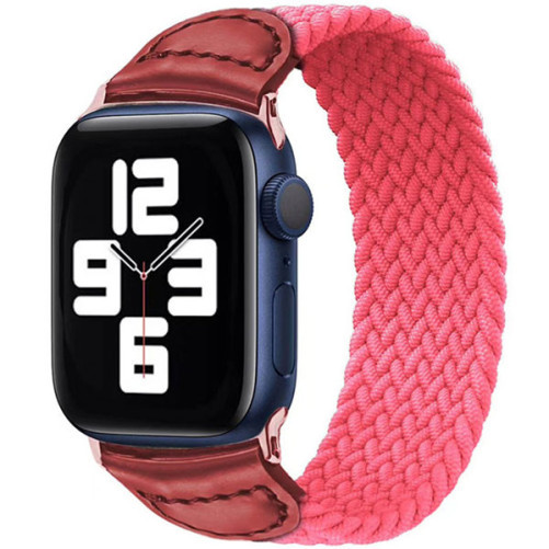Apple Watch Apple Watch 1/2/3/4/5/6/7 kompatibilis szíj, iUni Braided Solo Loop, 38mm, Rózsaszín