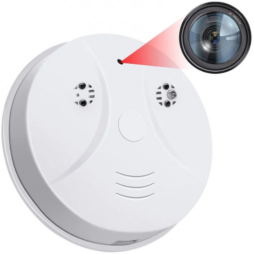 Camera Spion Detector de fum iUni D101, Wi-Fi, Vizualizare 4K, Detectare miscare