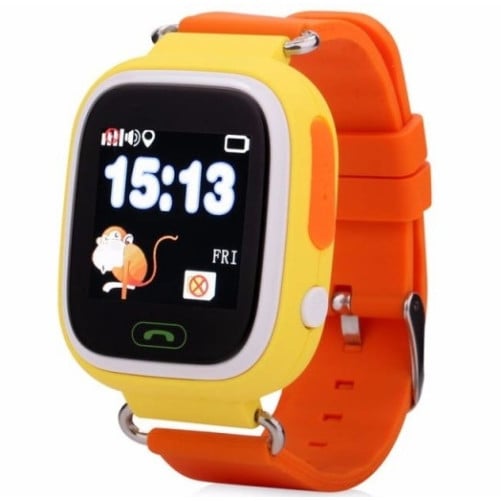 Ceas Smartwatch cu GPS Copii iUni Kid100, Touchscreen, Bluetooth, Telefon incorporat, Buton SOS, Portocaliu