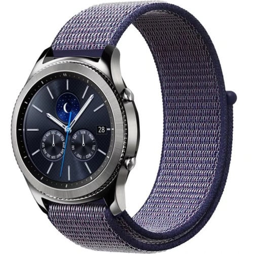 Curea ceas Smartwatch Samsung Galaxy Watch 46mm, Samsung Watch Gear S3, iUni 22 mm Soft Nylon Sport, Midnight Blue
