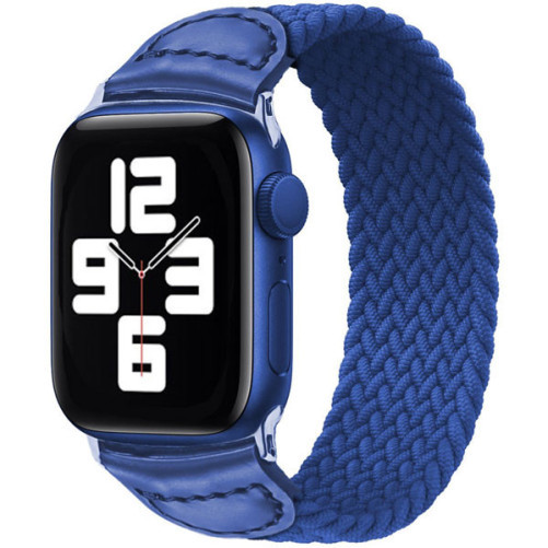 Curea iUni compatibila cu Apple Watch 1/2/3/4/5/6/7, 40mm, Braided Solo Loop, Blue