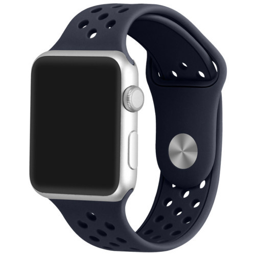 Curea iUni compatibila cu Apple Watch 1/2/3/4/5/6/7, 42mm, Silicon Sport, Dark Blue