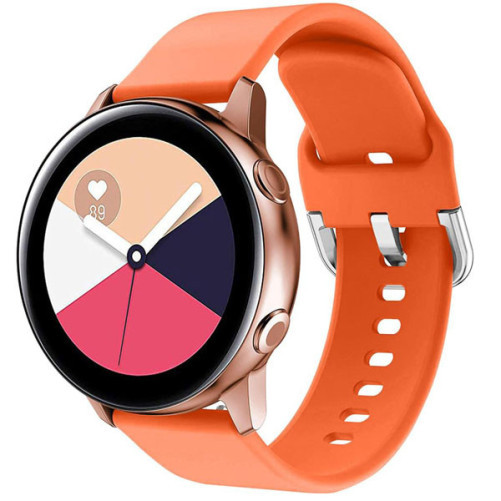 Curea iUni compatibila cu Samsung Galaxy Watch 46mm, Samsung Watch Gear S3, 22 mm, Silicon Buckle, Orange