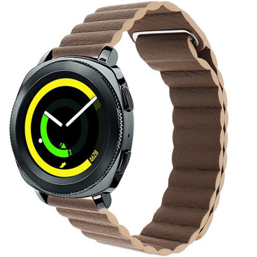 Curea piele Smartwatch Samsung Galaxy Watch 46mm, Samsung Watch Gear S3, iUni 22 mm Brown Leather Loop