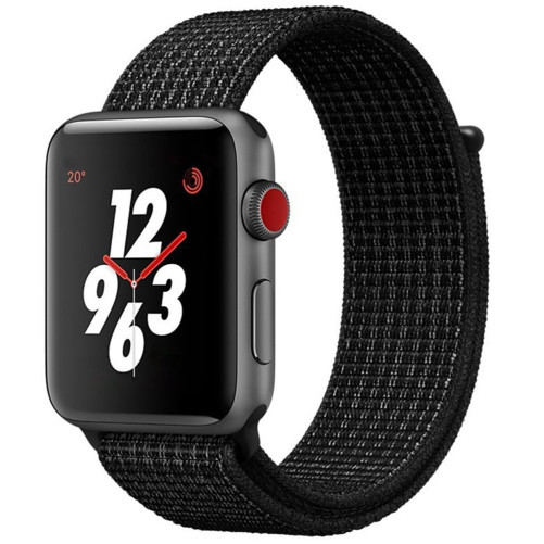 Каишка iUni Спортен Woven Strap за Apple Watch 1/2/3/4/5/6/7 40 мм Найлон Midnight Черен