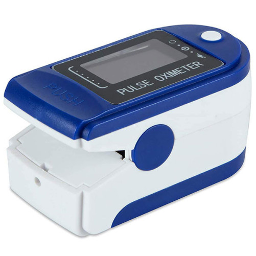 Пулсоксиметър iUni H8 за измерване на нивото на насищане на кръвта с кислород + пулс, За деца и възрастни Син