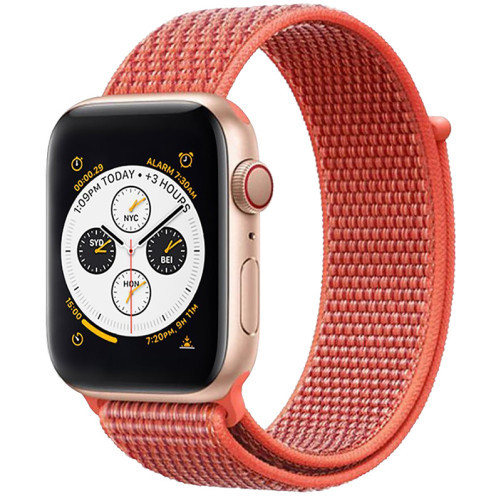 Apple Watch 1/2/3/4/5/6/7 szíj 38 mm iUni szövött heveder, Nylon Sport, Elektromos Narancs
