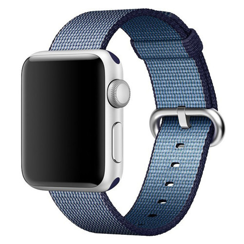 Apple Watch 1/2/3/4/5/6/7 szíj 38 mm iUni szövött heveder, nylon, Sötétkék