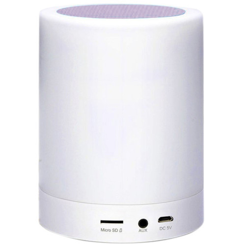 Bluetooth високоговорител с лампа iUni M16, 4W, USB, Слот карта TF, Многоцветен LED, Сребрист
