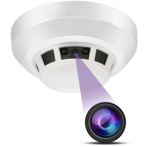 Camera Spion Detector de fum iUni D155, Wi-FI, Vizualizare 4K, Night Vision