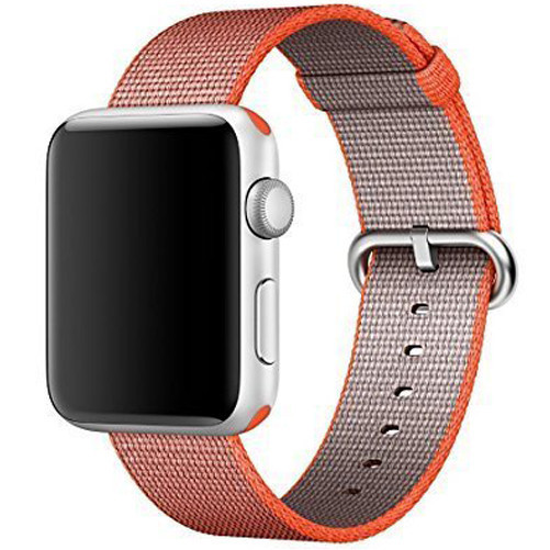 Curea iUni compatibila cu Apple Watch 1/2/3/4/5/6/7, 40mm, Nylon, Woven Strap, Red Velvet