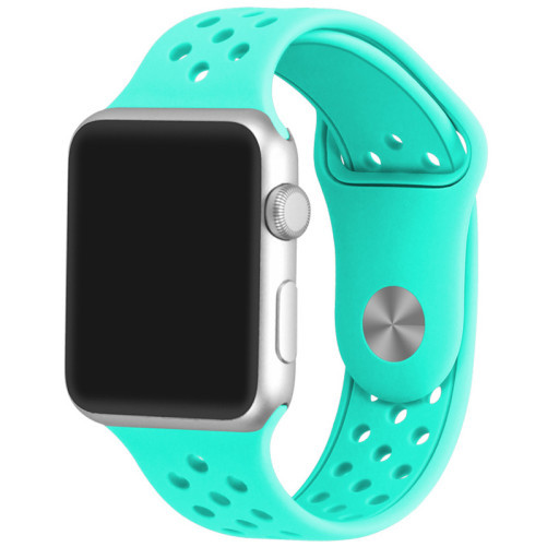 Curea iUni compatibila cu Apple Watch 1/2/3/4/5/6/7, 42mm, Silicon Sport, Light Blue