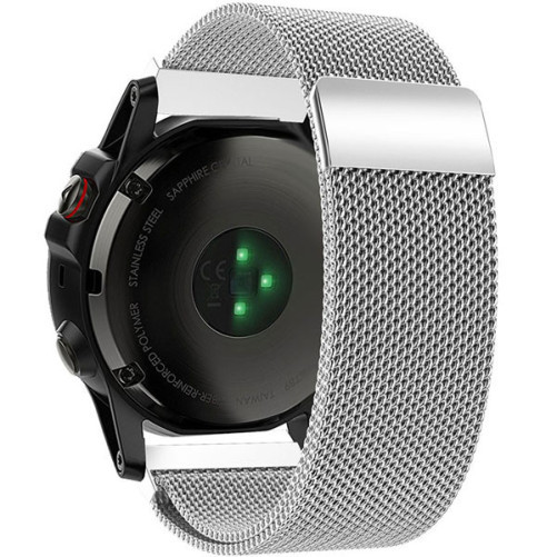 Garmin Fenix 5X, kompatibilis szíj, iUni Milanese Loop Belt, 26mm, Ezüst