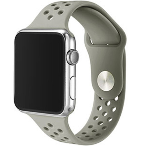 Каишка iUni Спортен за Apple Watch 1/2/3/4/5/6/7 42 мм Силикон Сив