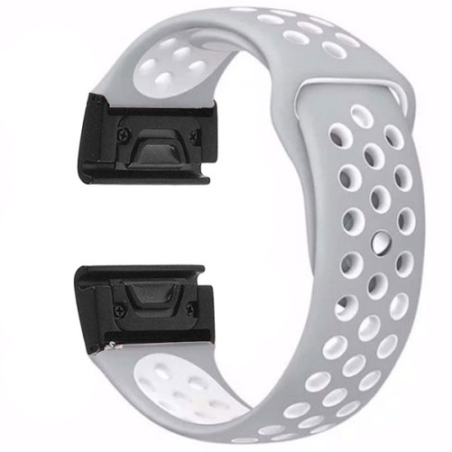 Каишка iUni Спортен 22 мм за Garmin Fenix 5 Силикон Сив/Бял