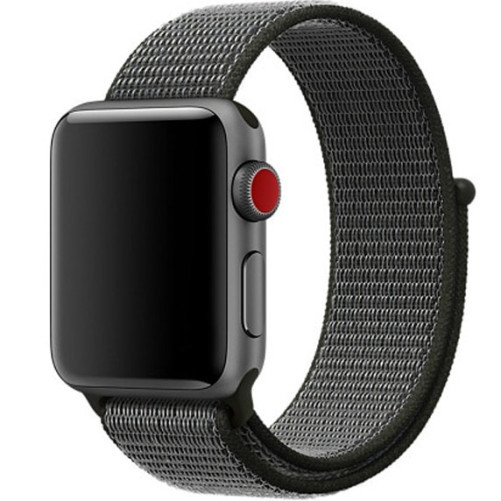Каишка iUni Спортен Woven Strap за Apple Watch 1/2/3/4/5/6/7 40 мм Найлон Midnight Сив