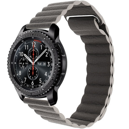 Каишка iUni Leather Loop 20 мм за Gear S2 Еко кожа Сив