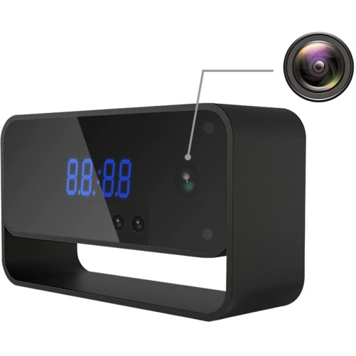 Часовник iUni Spy IP27, 1080p Full HD Шпионска камера, Безжичен, P2P, Нощно виждане, Гласов-Видео запис, Сензор за движение