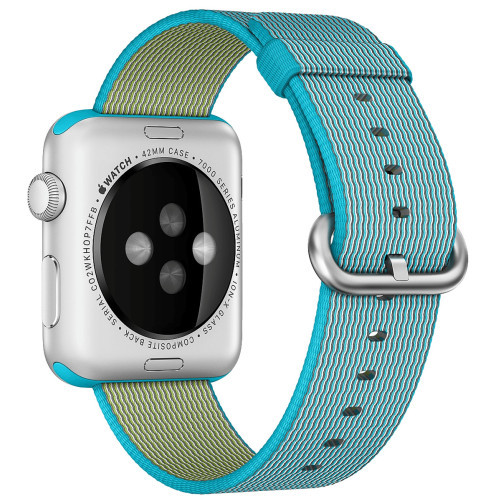 Apple Watch 1/2/3/4/5/6/7 szíj 42 mm iUni szövött heveder, nylon, Elektromos Kék