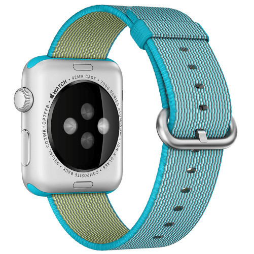 Apple Watch 1/2/3/4/5/6/7 szíj 44 mm iUni szövött heveder, nylon, Elektromos Kék