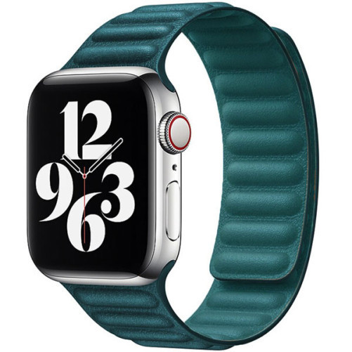 Apple Watch Apple Watch 1/2/3/4/5/6/7 kompatibilis szíj, iUni Leather Link, 38mm, Zöld