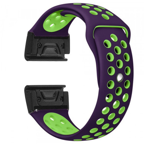 Curea ceas Smartwatch Garmin Fenix 7X / 6X / 5X Plus / 5X / 3 HR / 3, 26 mm iUni Silicon Sport Mov-Verde