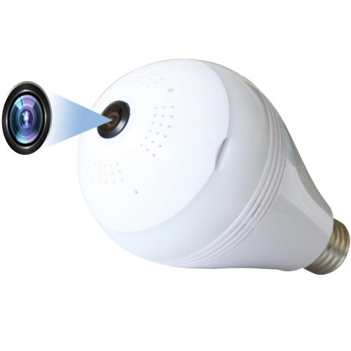 iUni A10 Шпионска камера с крушка, Full HD, Wi-Fi, сензор за движение, 360° ъгъл