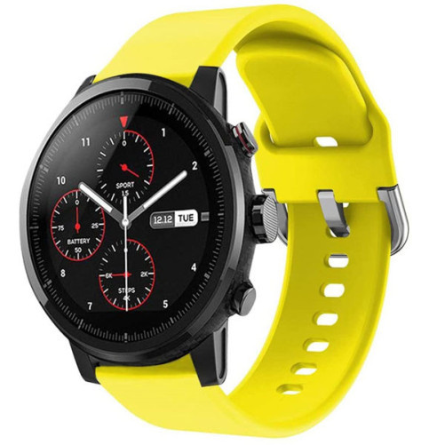 Samsung Gear S2 kompatibilis szíj, iUni Silicone Buckle, 20mm, Sárga