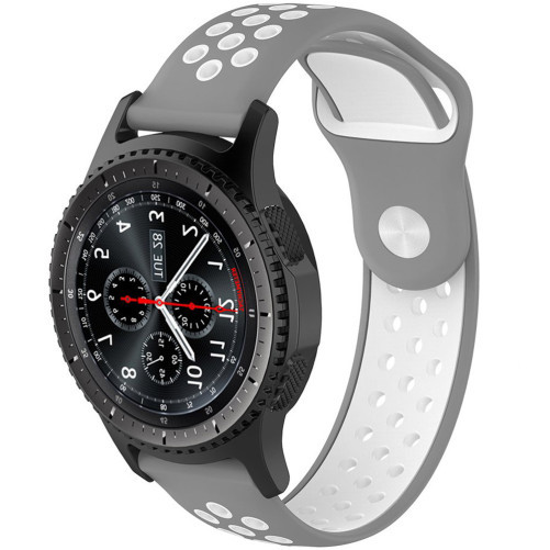 Каишка iUni Спортен 22 мм за Gear S3 Силикон Сив/Бял