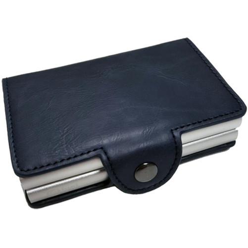Портфейл iUni P3, RFID, слот за 12 карти, тъмно син