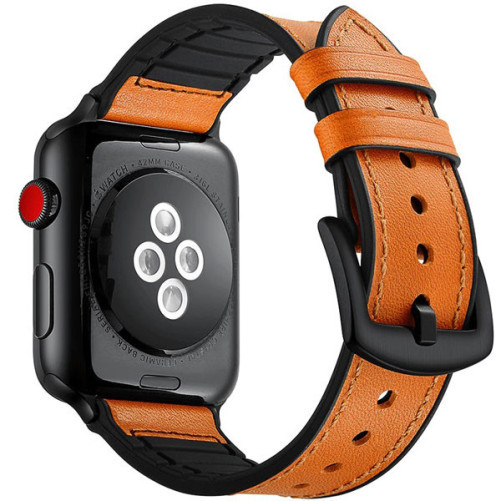 Apple Watch Apple Watch 1/2/3/4/5/6/7 kompatibilis szíj, iUni Leather Strap, 40mm, Barna