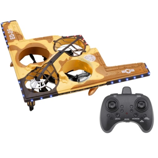 Avion cu telecomanda iUni E0-26, Stealth Bomber Plane, Acrobatii 360°, Giroscop, Rezistent la impact, Lumini LED