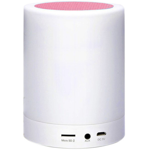 Bluetooth високоговорител с лампа iUni M16, 4W, USB, Слот карта TF, Многоцветен LED, Розов