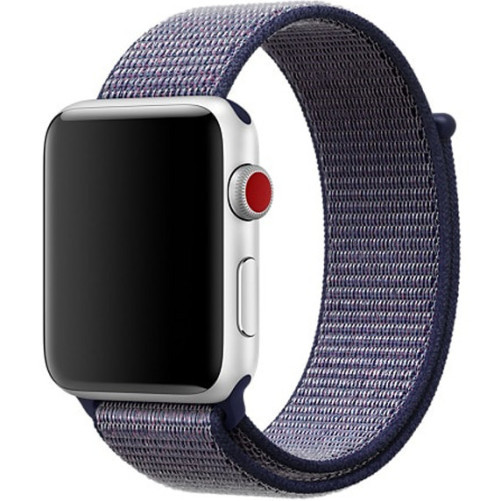 Curea iUni compatibila cu Apple Watch 1/2/3/4/5/6/7, 38mm, Nylon Sport, Woven Strap, Midnight Blue