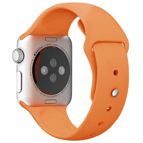 Curea iUni compatibila cu Apple Watch 1/2/3/4/5/6/7, 38mm, Silicon, Orange