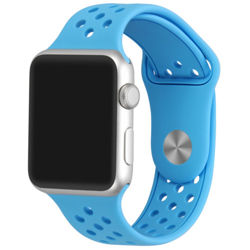 Curea iUni compatibila cu Apple Watch 1/2/3/4/5/6/7, 42mm, Silicon Sport, Blue
