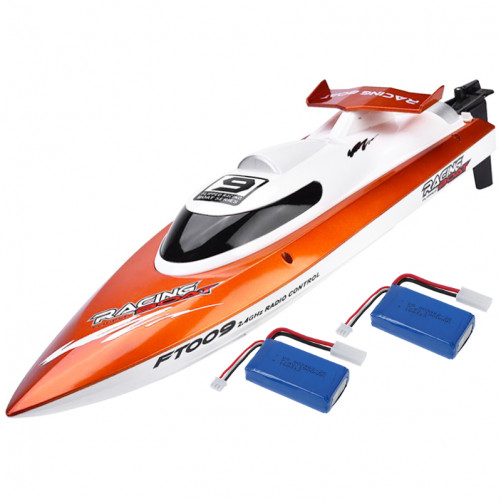 iUni FT009i Top Speed Racing Flipped Boat távirányítóval és 2 elemmel, narancssárga színű