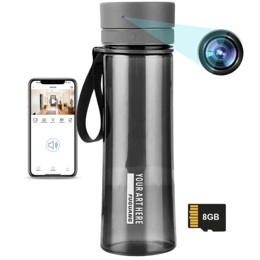 Sticla cu Camera Spion iUni IP48, Wi-Fi, 8GB, Full HD, Vizualizare Live pe telefon